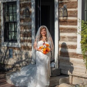 Elegant White Wedding Dress with Veil